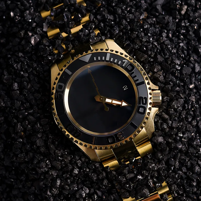 VENCREW 24K Black Automatic Mechanical Movement Watch Unisex Black Dial-5