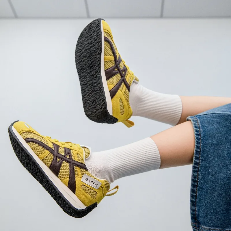 BAFFN Slip Resistant, Abrasion Resistant, Lightweight Low Top Casual Shoes Women's Mustard Yellow-3