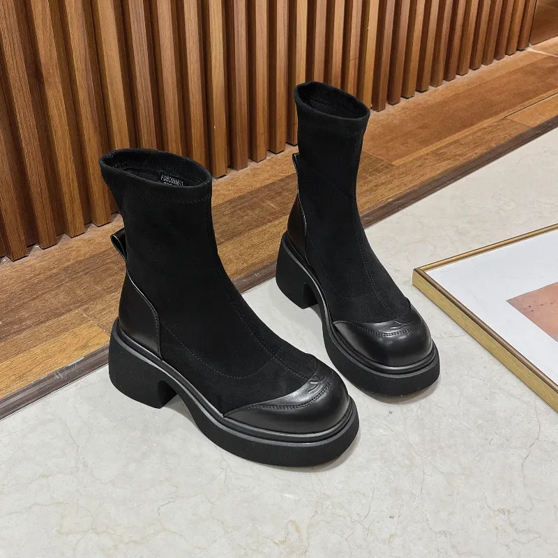 BAFFN Ankle Boots 6CM Women's Black-1