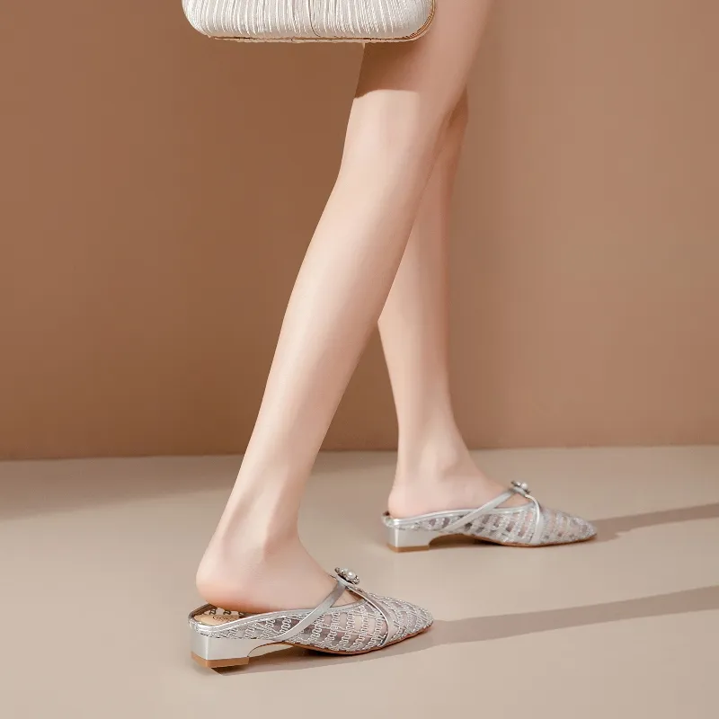 BAFFN TPR Sole Quiet Closed Toe Slippers Women's Silver-5