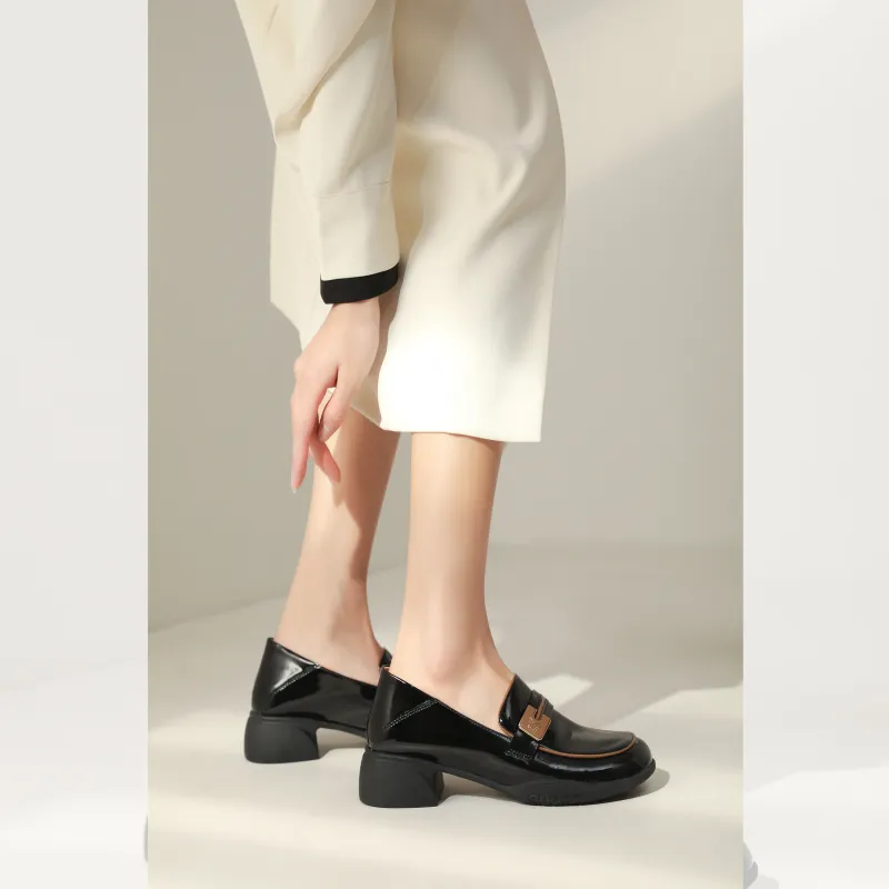 BAFFN Loafers 4cm Women's Black-3