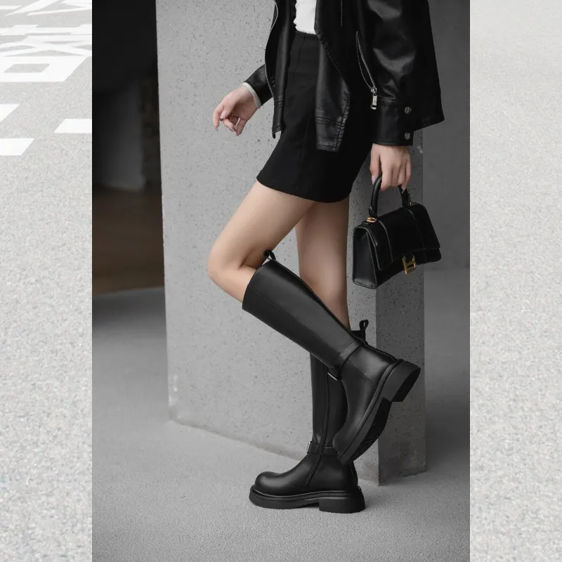 BAFFN Knee high Boots 5CM Women's Black-3