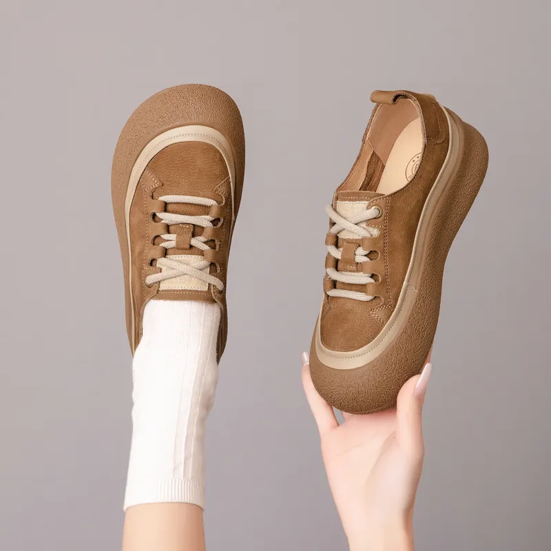 BAFFN Non slip Lightweight Low Top Casual Shoes Women's Light Brown-1