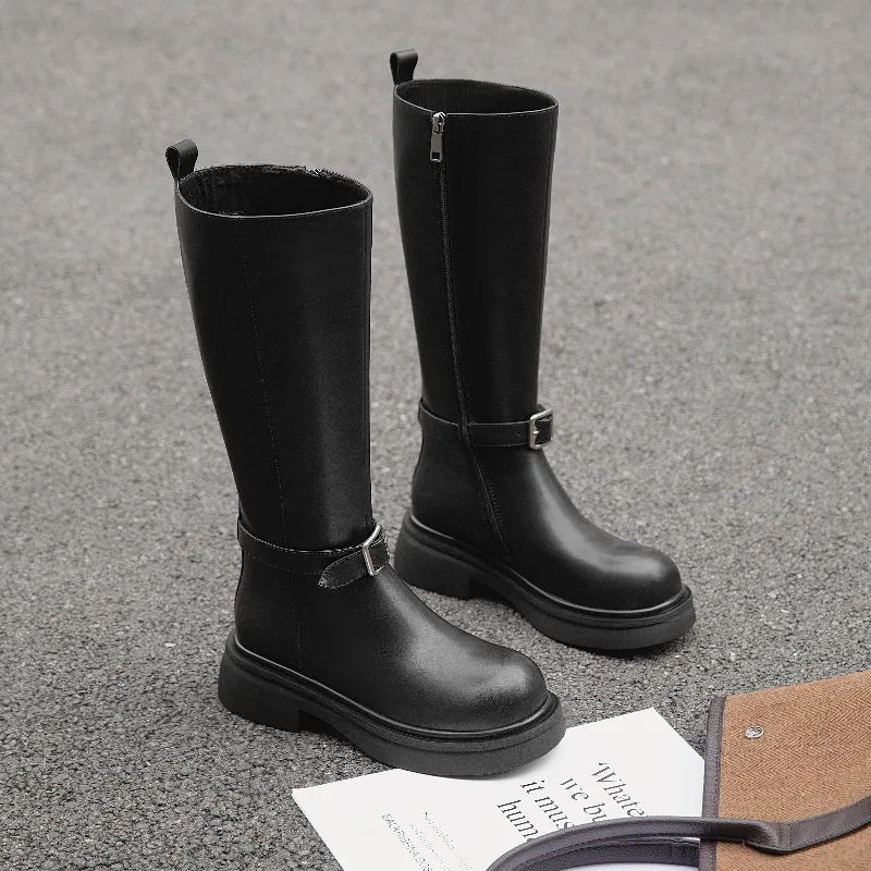 BAFFN Knee high Boots 5CM Women's Black-1