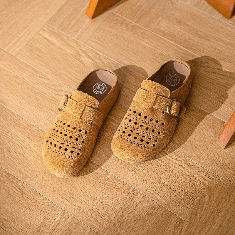 BAFFN Rubber Sole Quiet Closed Toe Slippers Women's Honey Yellow-1