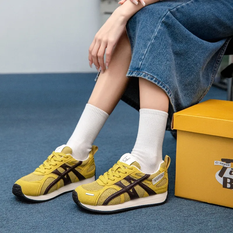 BAFFN Slip Resistant, Abrasion Resistant, Lightweight Low Top Casual Shoes Women's Mustard Yellow-4