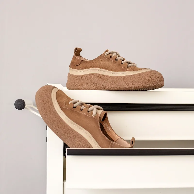 BAFFN Non slip Lightweight Low Top Casual Shoes Women's Light Brown-3