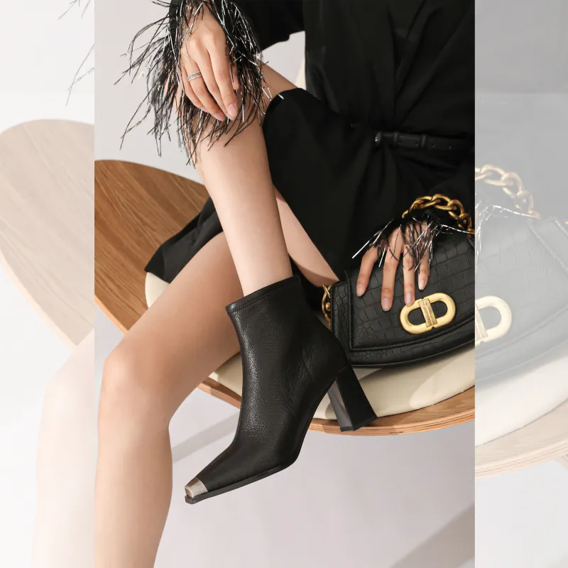 BAFFN Ankle Boots 6cm Women's Black-4