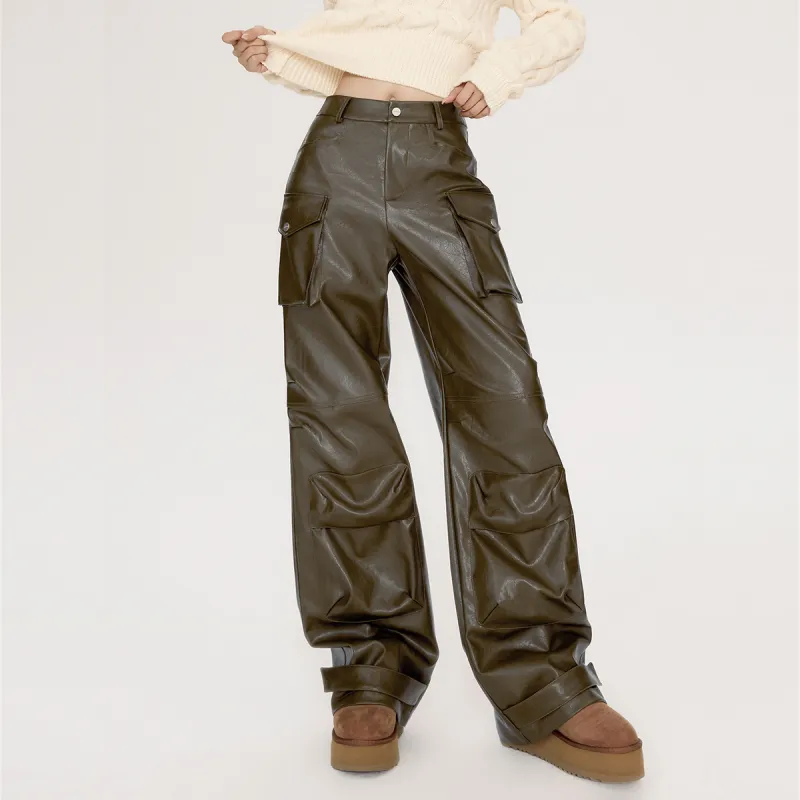 EPTISON WOMAN Casual Pants Women's Brown Green-3