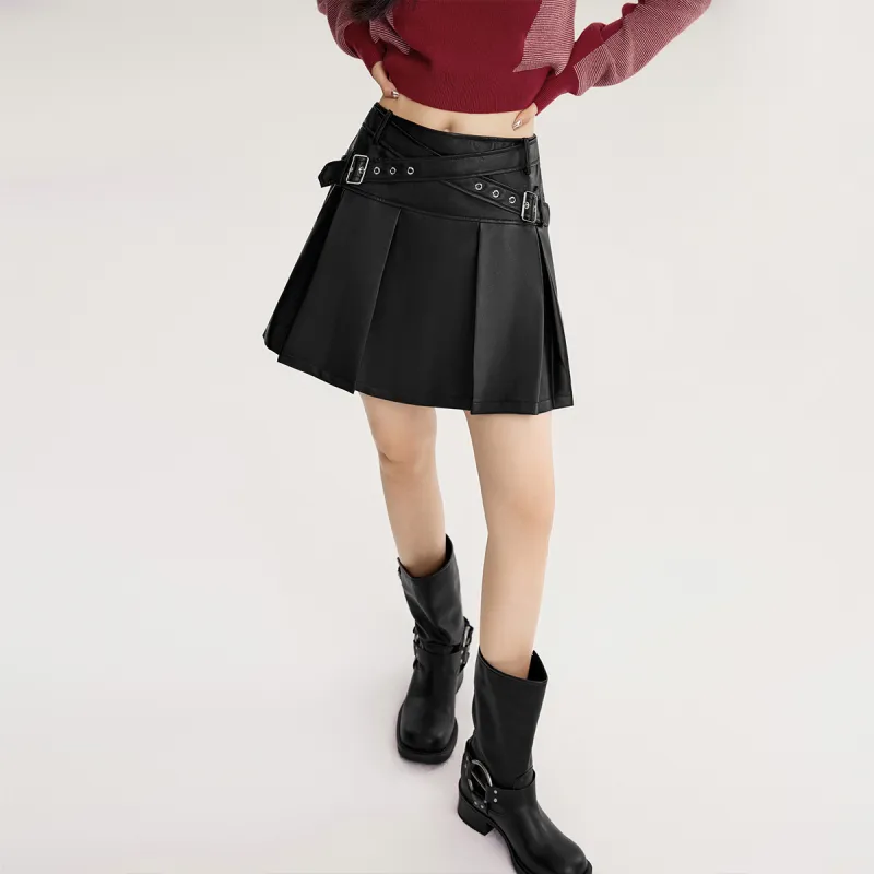 EPTISON WOMAN Leather Short Skirts Women's-2