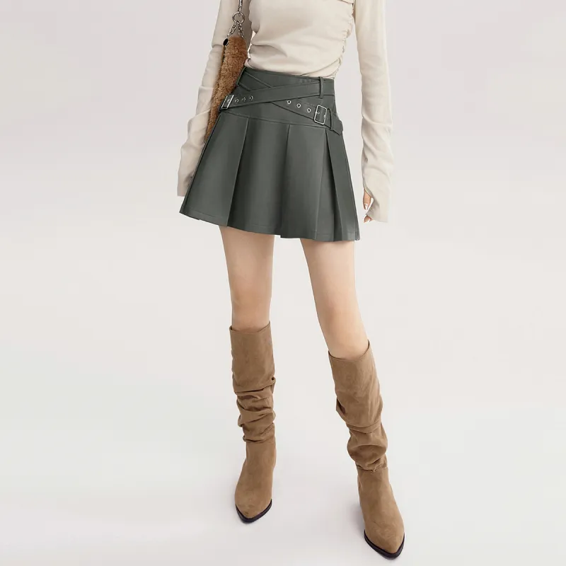 EPTISON WOMAN Leather Short Skirts Women's-7