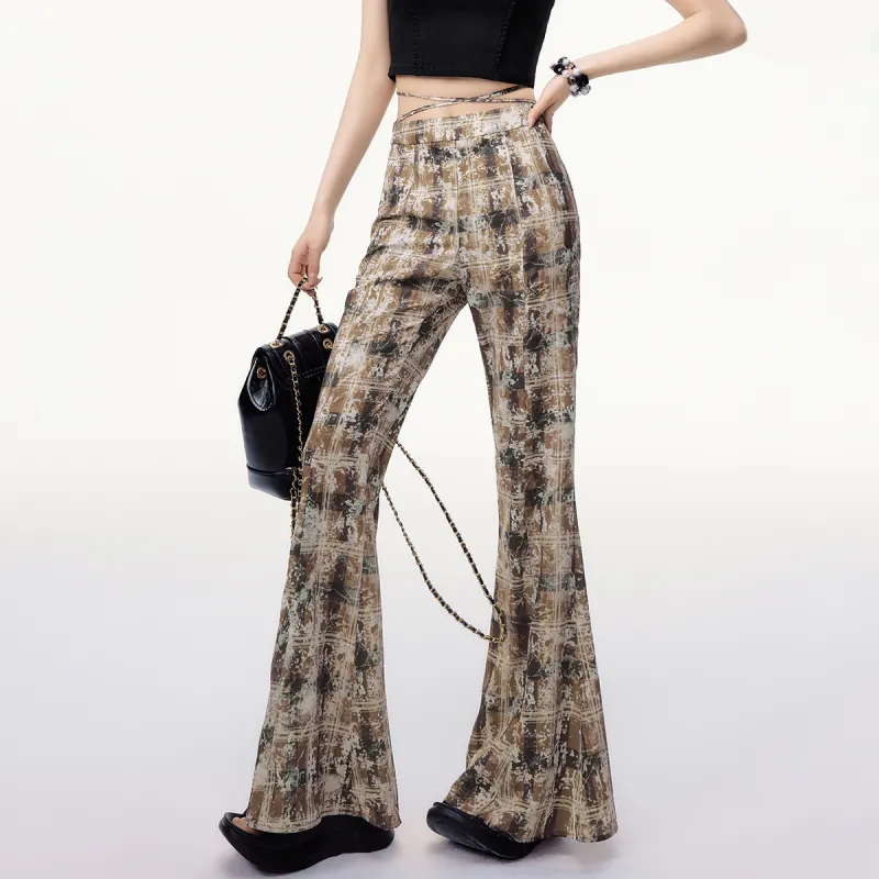 EPTISON WOMAN Casual Pants Women's Coffee Plaid-2