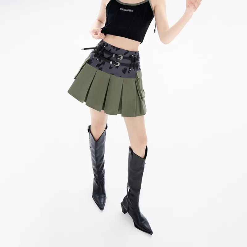 EPTISON WOMAN Casual Short Skirts Women's Army Green-2