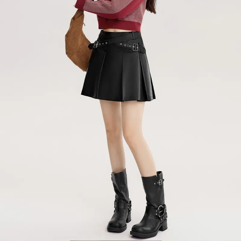 EPTISON WOMAN Leather Short Skirts Women's-3