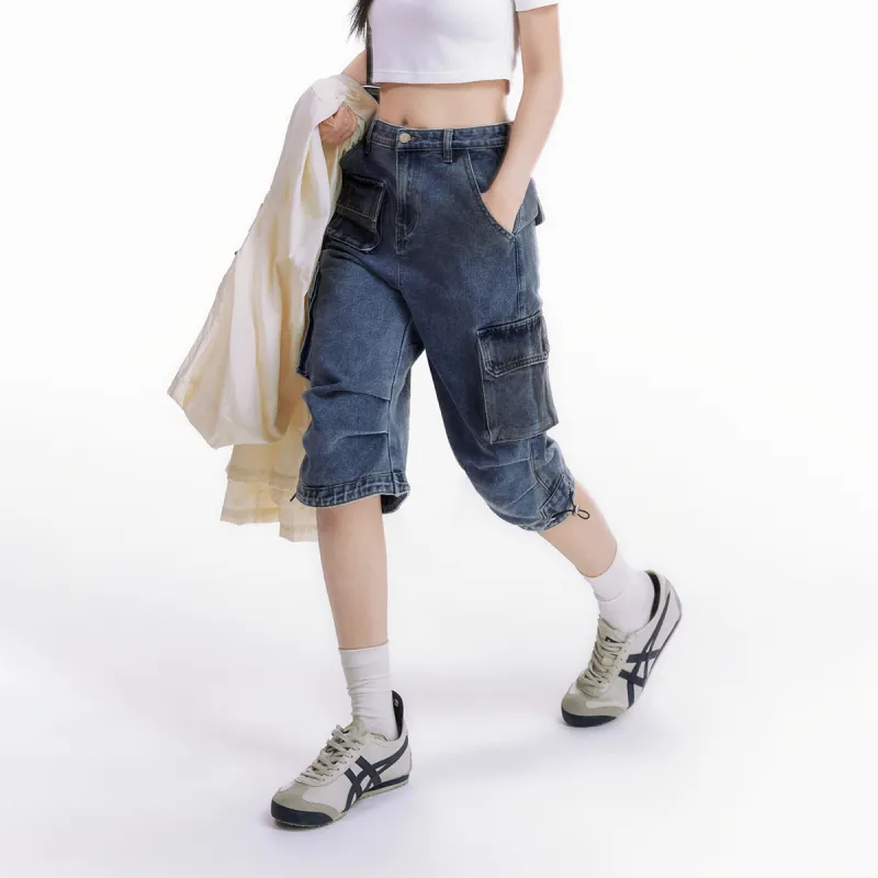EPTISON WOMAN Denim Shorts Women's Denim Blue-3