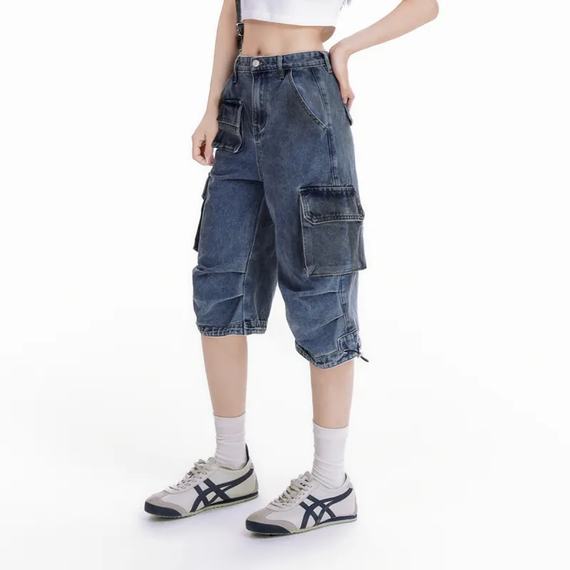 EPTISON WOMAN Denim Shorts Women's Denim Blue-2