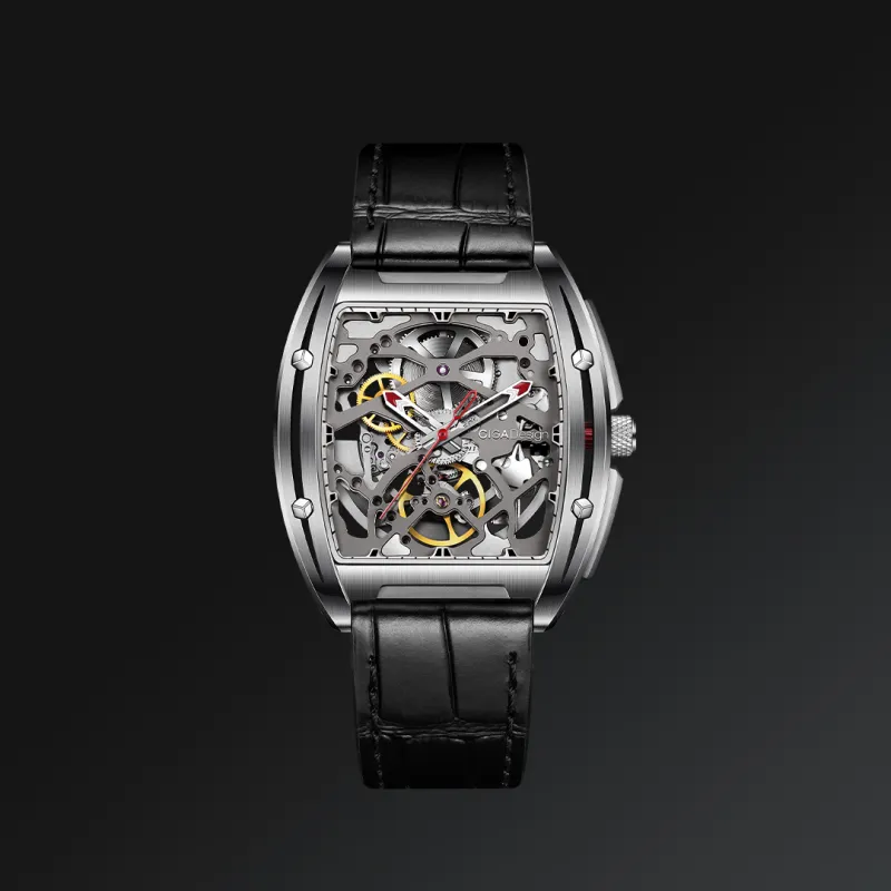 CIGA Design Z Collection Frontier Mechanical Movement Genuine Leather Strap Watch Men's Watches Silver Dial-2