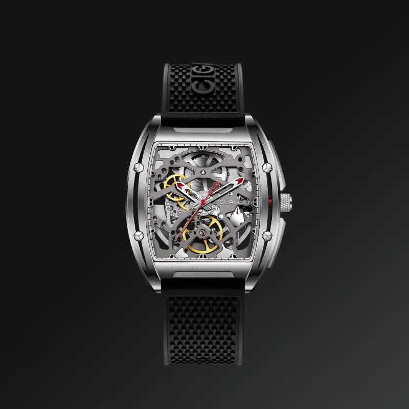 CIGA Design Z Collection Automatic Mechanical Movement Silicone Strap Watch Men's Watches Silver Dial-2