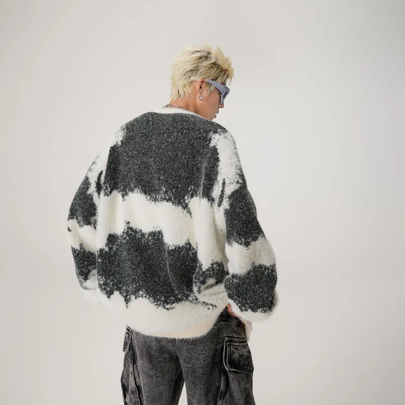 EPTISON Sweater Unisex Black White Gradient-7
