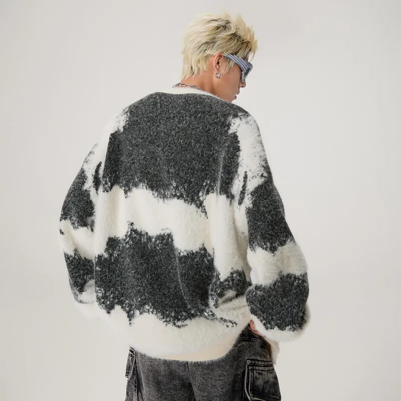 EPTISON Sweater Unisex Black White Gradient-10