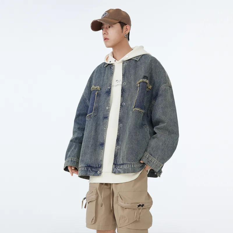 EPTISON Denim Jackets Unisex Washed Denim Blue-2