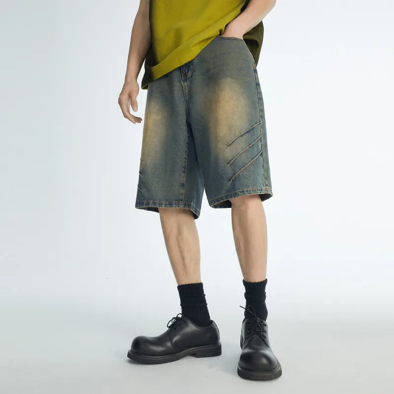 EPTISON Denim Shorts Unisex Vintage Blue-2