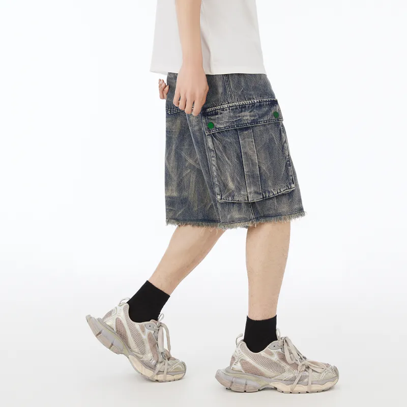 EPTISON Denim Shorts Unisex Denim Blue-5