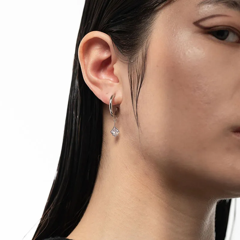 KLIN KLIN Steel, Zircon Earrings Women's-1