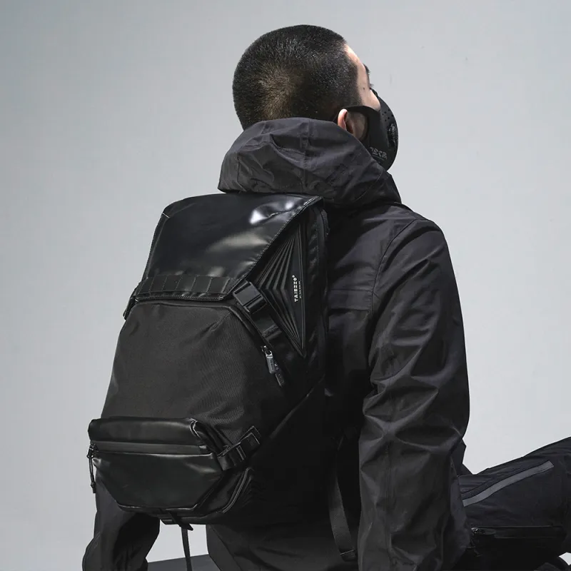 TAJEZZO PVC Combo Bag Backpack Regular Unisex Black-5