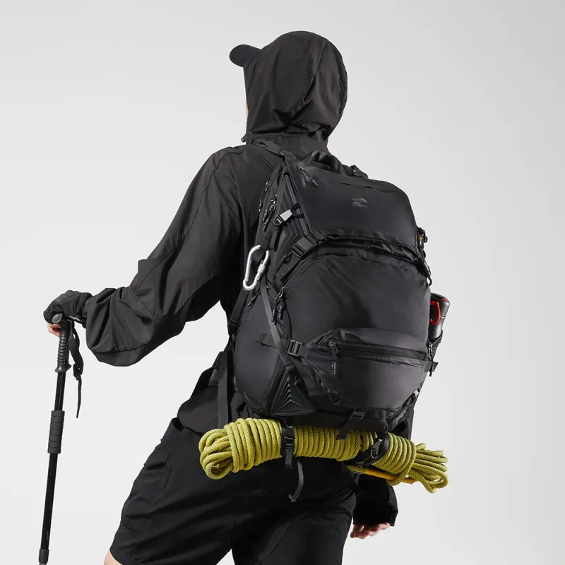 TAJEZZO PVC With Textile Backpack Regular Unisex Black-4