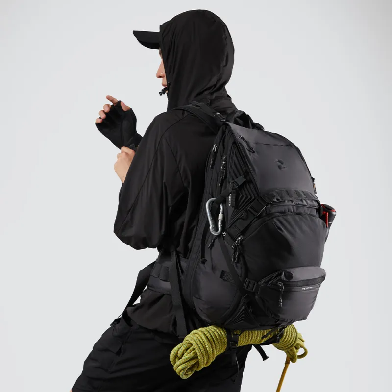 TAJEZZO PVC With Textile Backpack Regular Unisex Black-6