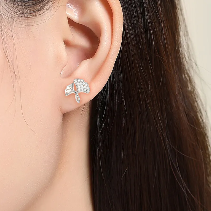 SFER 999 Fine Silver Needle Stud Earrings Women's-2