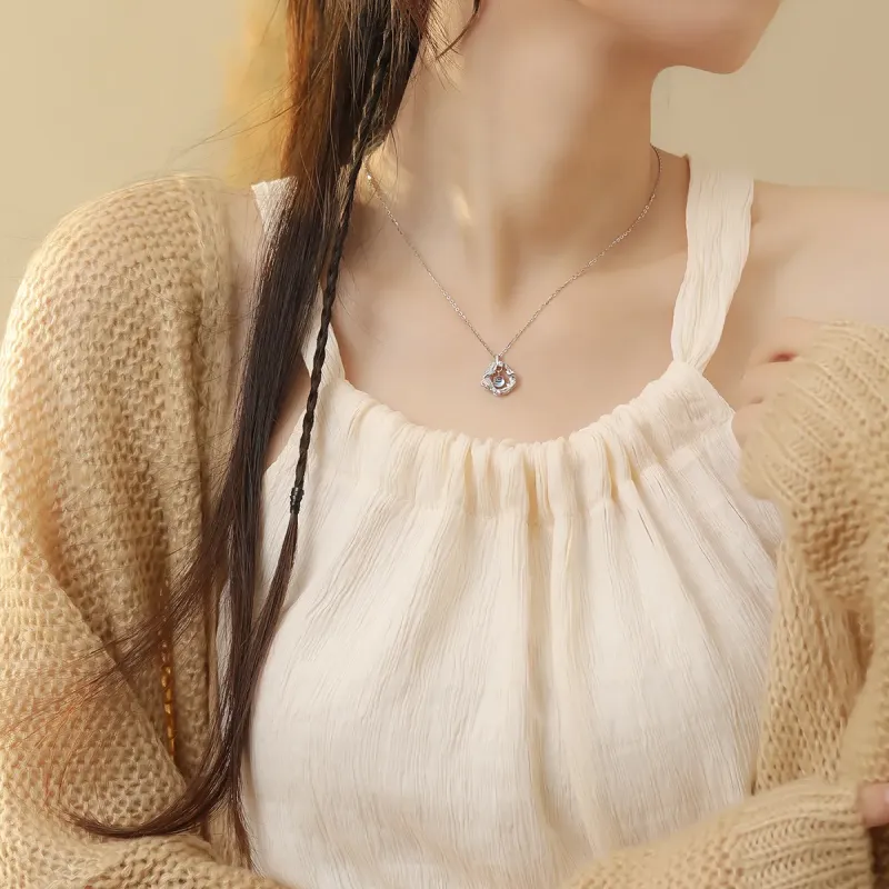SFER Glass Cat Eye Necklaces Women's-4