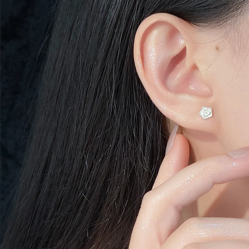 SFER 999 Fine Silver Stud Earrings Women's-5