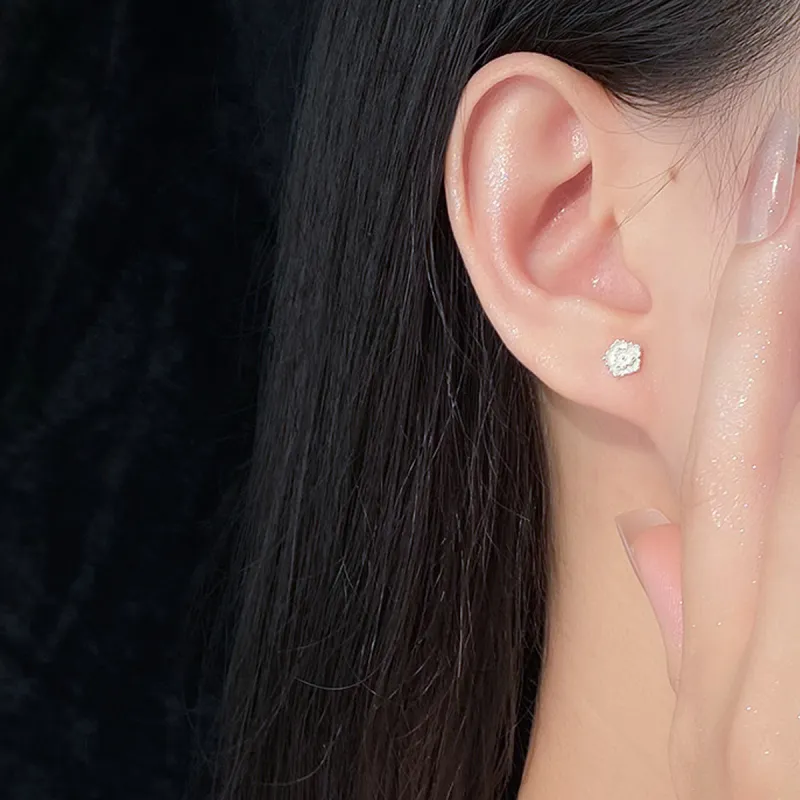 SFER 999 Fine Silver Stud Earrings Women's-2