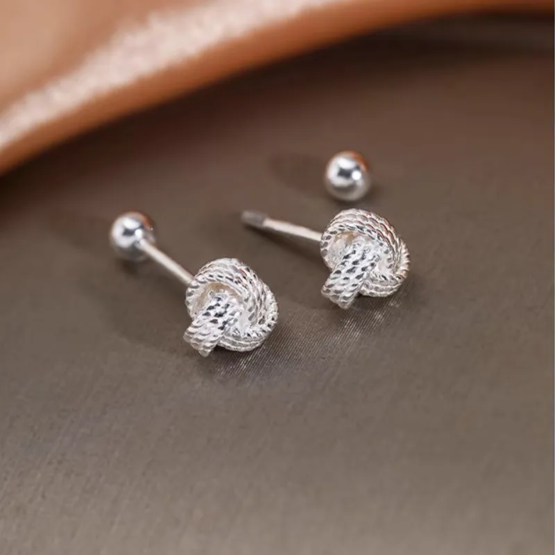 SFER 999 Fine Silver Stud Earrings Women's-4