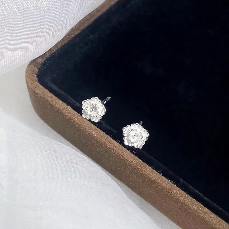 SFER 999 Fine Silver Stud Earrings Women's-1