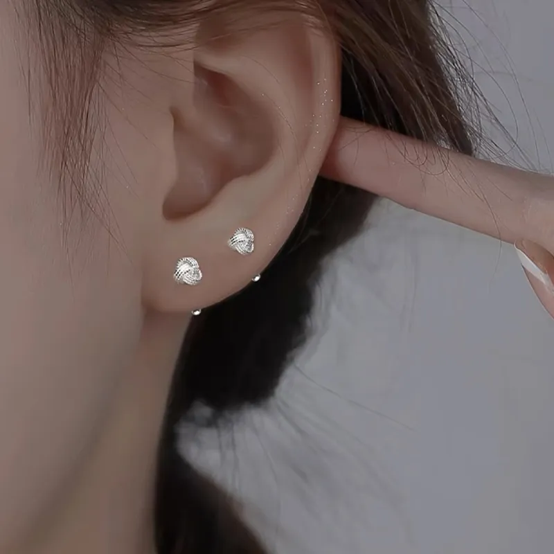 SFER 999 Fine Silver Stud Earrings Women's-2