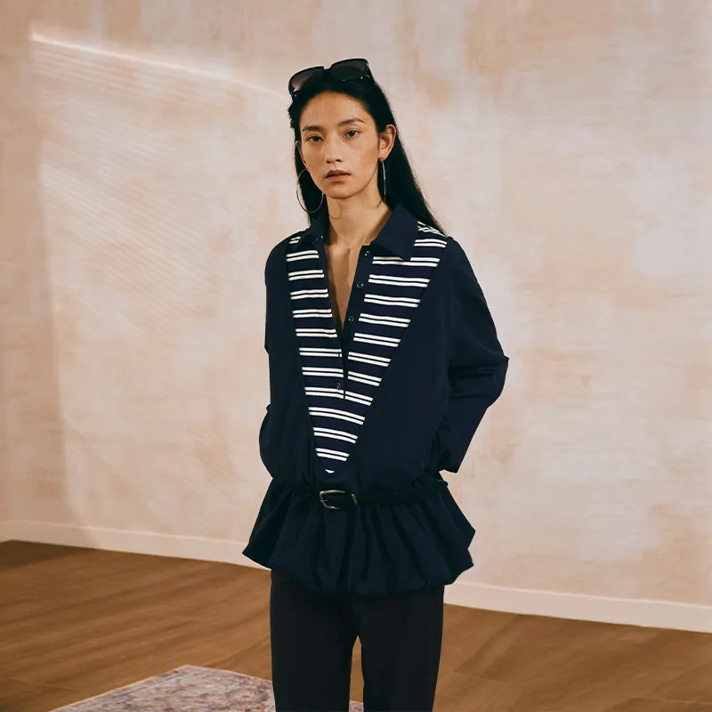 NUTH Long Sleeved Dress Women's Navy Blue-4