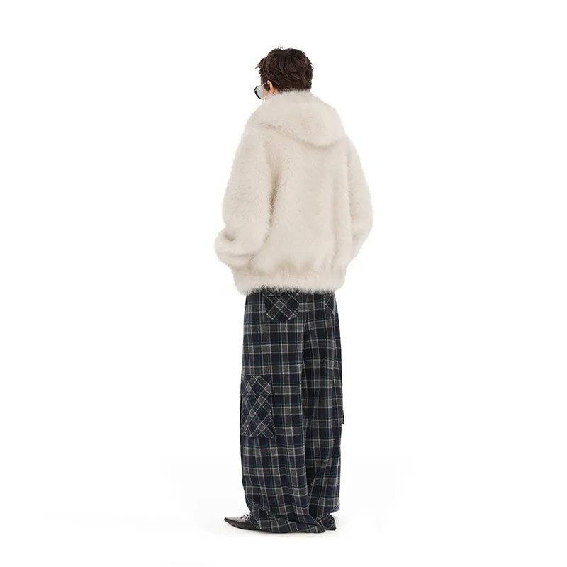 NUTH Casual Pants Women's Blue Green Plaid-7