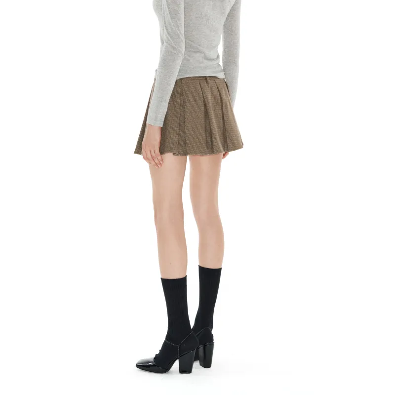 NUTH Casual Short Skirts Women's Coffee Brown-3