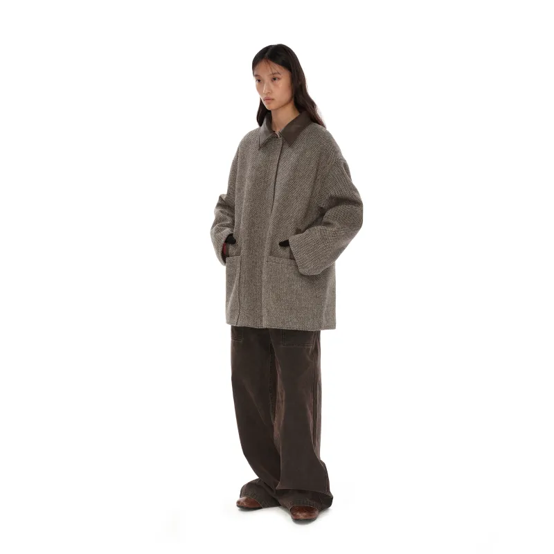 NUTH Puffer Jacket Women's Gray Brown-3