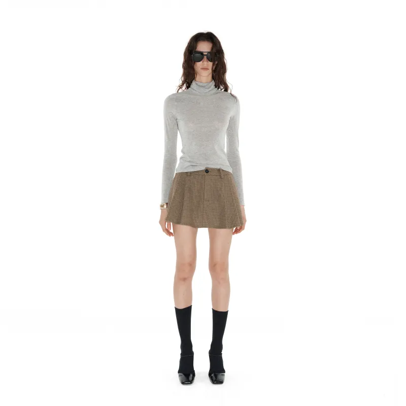 NUTH Casual Short Skirts Women's Coffee Brown-4