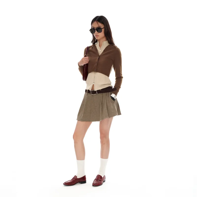 NUTH Casual Short Skirts Women's Coffee Brown-7