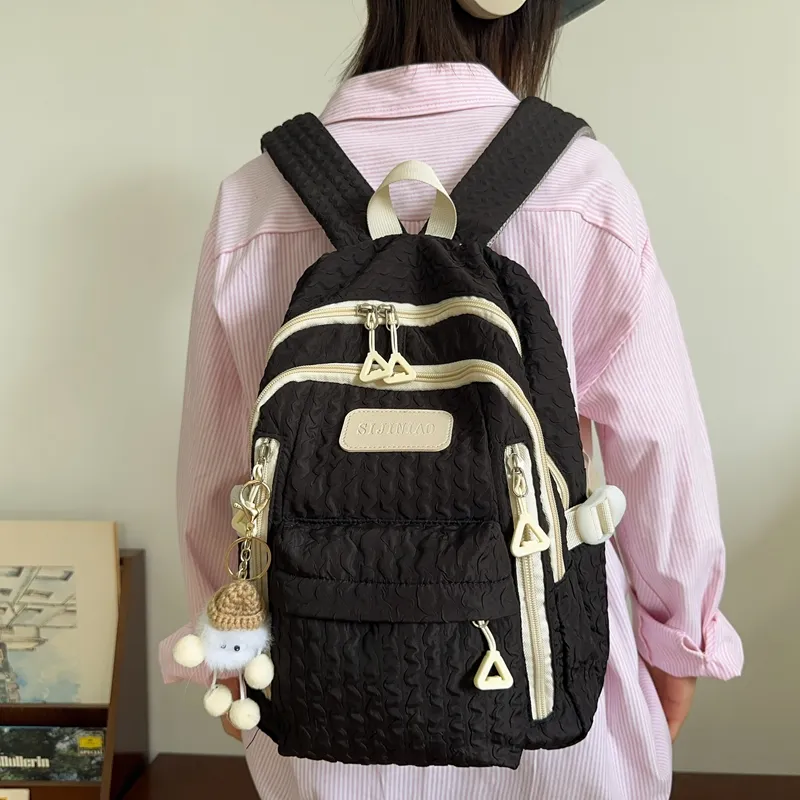 Elsvet Nylon Backpack Regular Women's White/Black/Yellow/Green/Blue-8