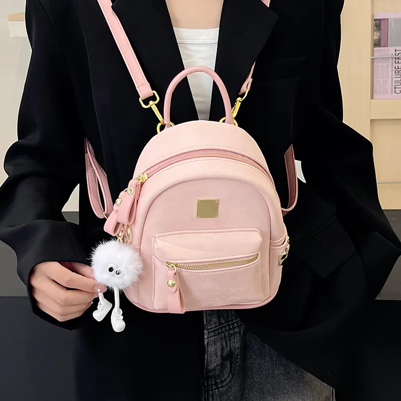 Elsvet PU Crossbody One Shoulder Backpack Women's White/Silver/Black/Pink-13