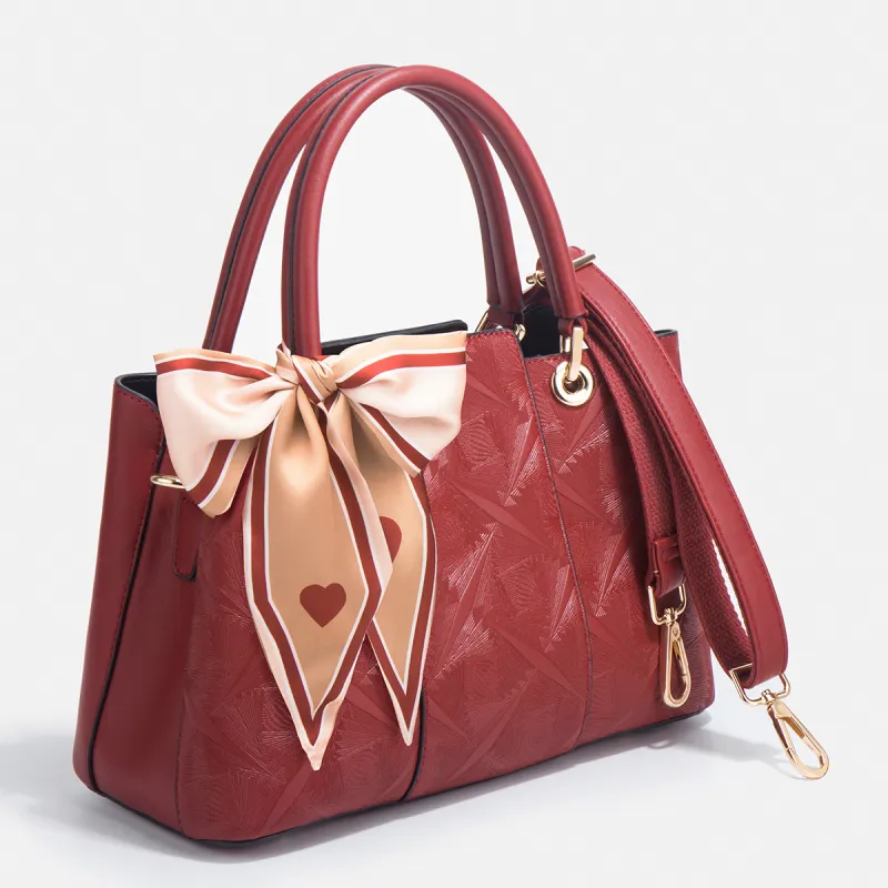 Elsvet Artificial Leather Handbag Women's Dark Blue/Red/Black-1