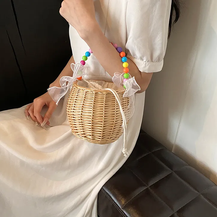Elsvet Straw Handbag Women's Multicolor-8