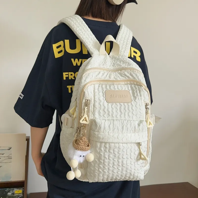 Elsvet Nylon Backpack Regular Women's White/Black/Yellow/Green/Blue-1