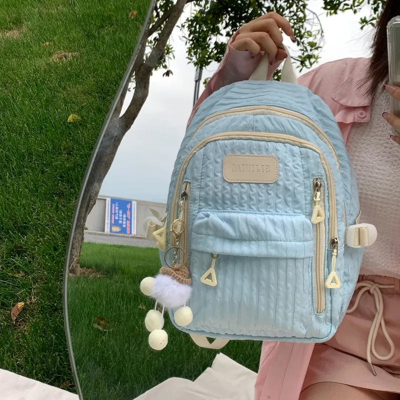 Elsvet Nylon Backpack Regular Women's White/Black/Yellow/Green/Blue-18